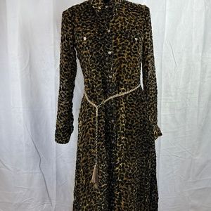 Hale Bob Cheetah Print Belted Dress